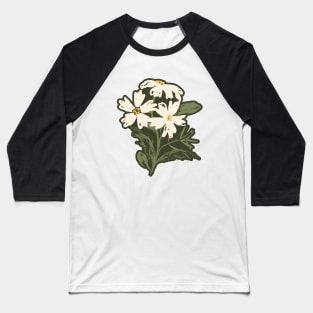 Three flowers on green background Baseball T-Shirt